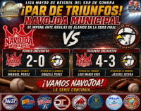PAR DE TRIUNFO DE NAVOJOA MUNICIPAL EN LA LIGA MAYOR DE BEISBOL DEL SUR DE SONORA ANTE AGUILAS DE ALAMOS